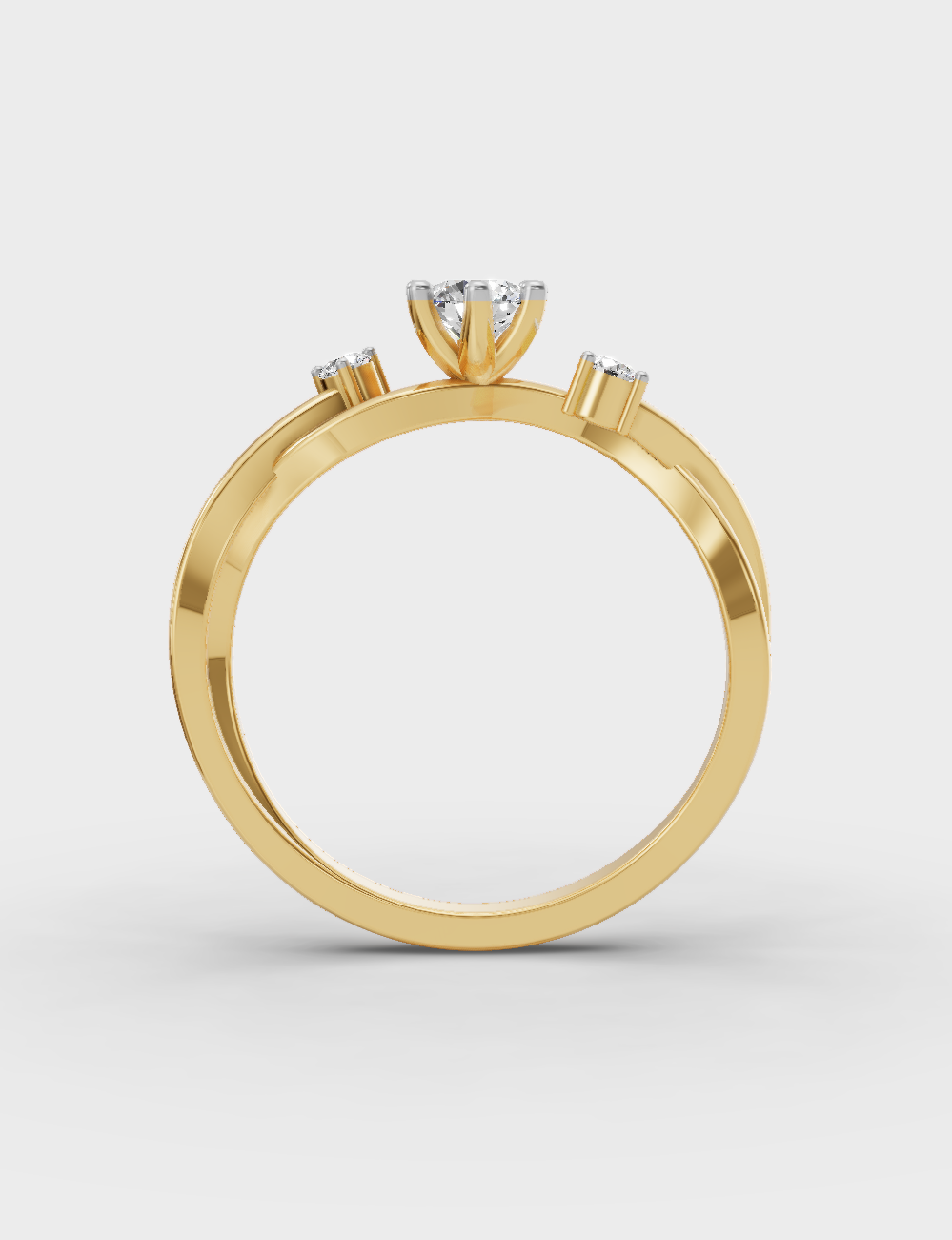 Artsy Diamond Ring 26 cent FG-VVS, Yellow Gold, large, image 4