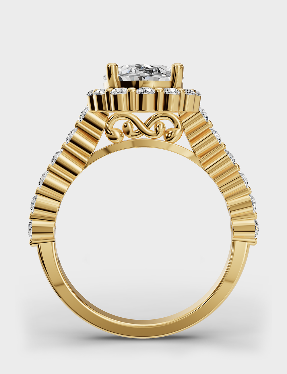 Queenly Diamond Ring 2.21 carat FG-VVS, Yellow Gold, large, image 4