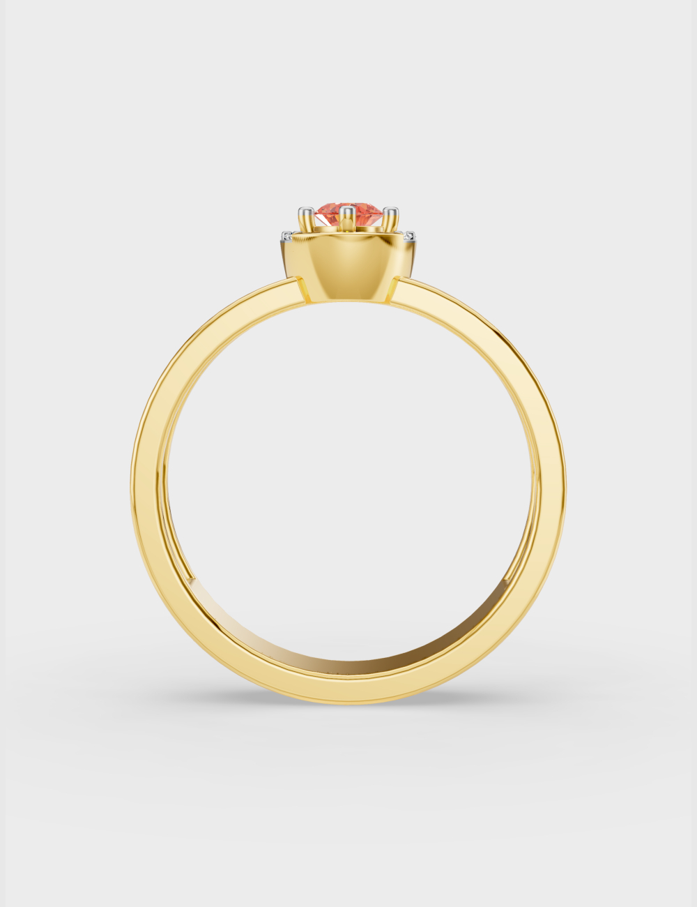 Minimalist Oval Diamond Ring 23 cent FG-VVS, Yellow Gold, large, image 2