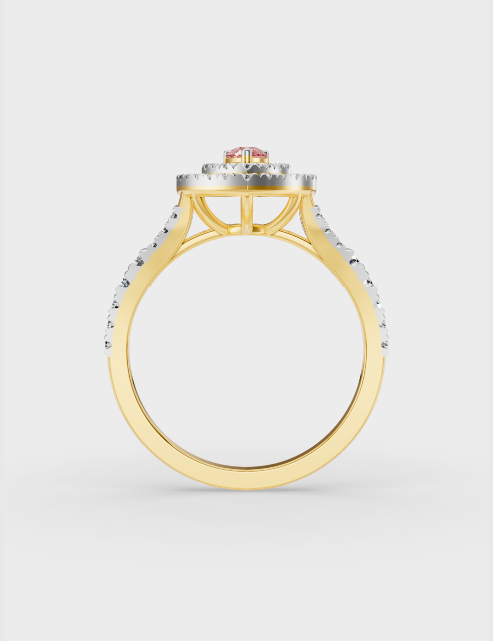 Spark Of Romance Diamond Ring 66 cent FG-VVS, Yellow Gold, large, image 2