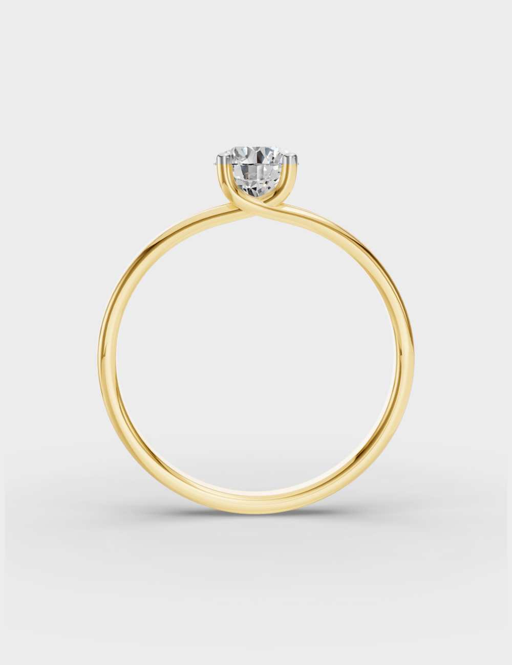 Brilliant Cut Solitaire Ring 52 cents FG-VVS, Yellow Gold, large, image 2