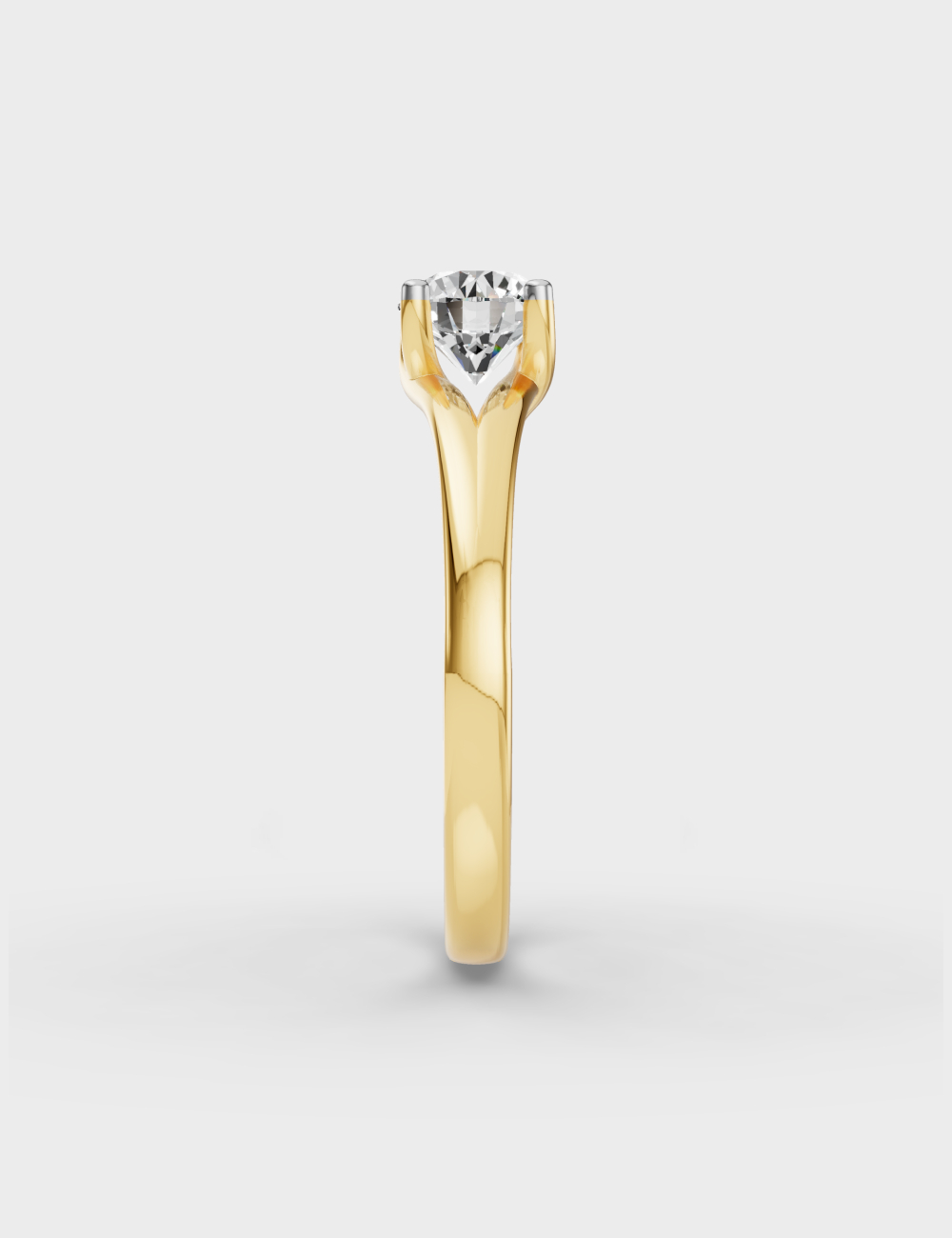 Brilliant Cut Solitaire Ring 52 cents FG-VVS, Yellow Gold, large, image 3