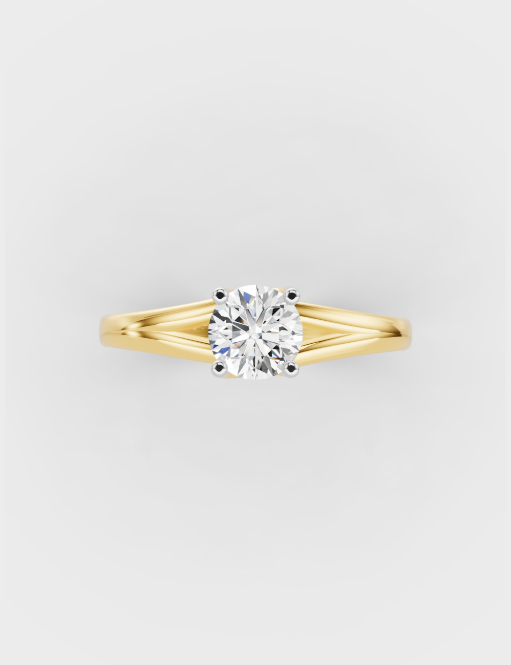 Brilliant Cut Solitaire Ring 52 cents FG-VVS, Yellow Gold, large, image 4