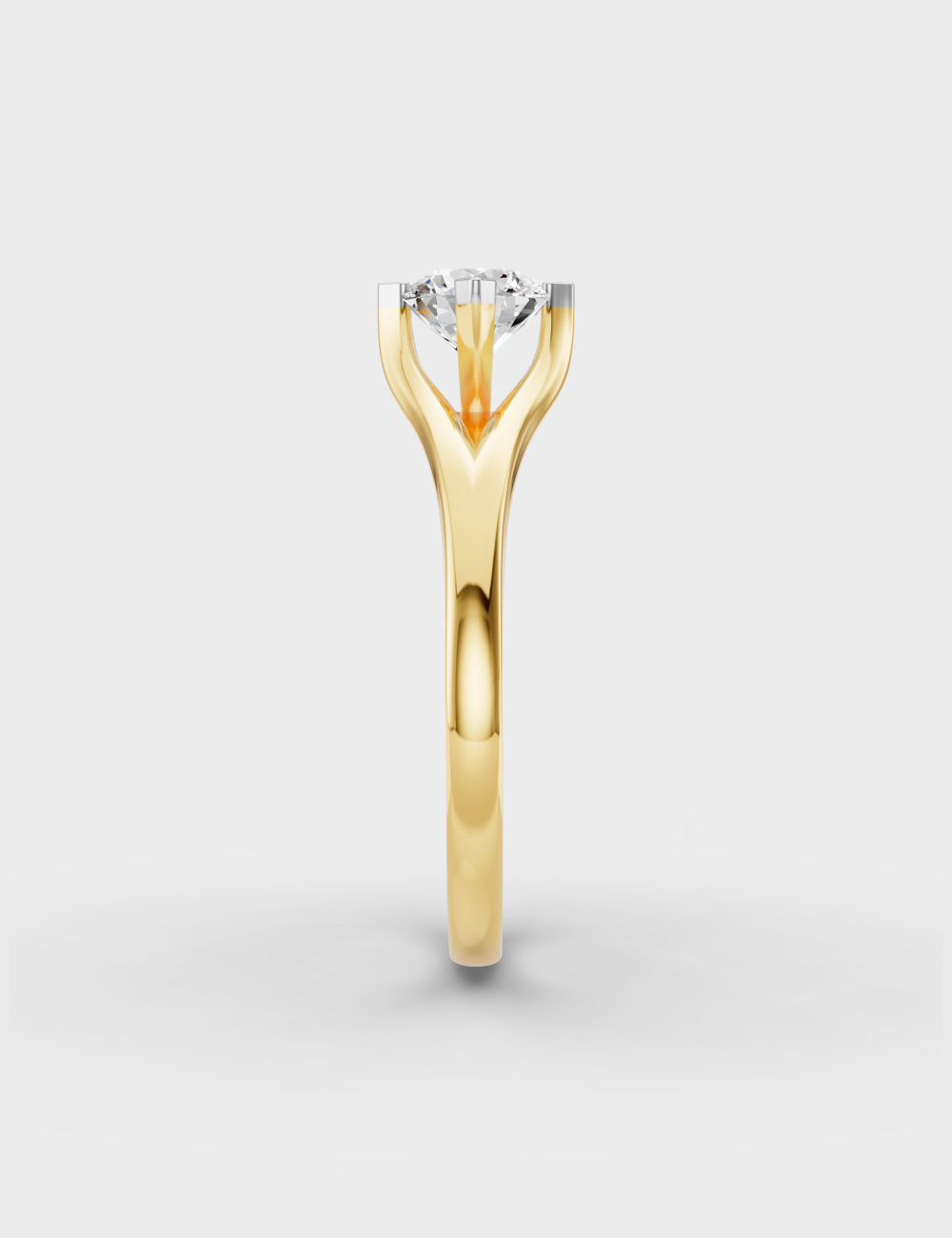 Subtle Shimmer Diamond Ring 53 cent FG-VVS, Yellow Gold, large, image 2