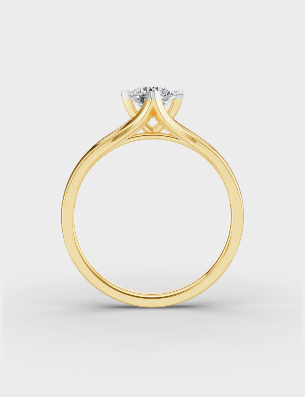 Subtle Shimmer Diamond Ring 53 cent FG-VVS, Yellow Gold, large, image 3