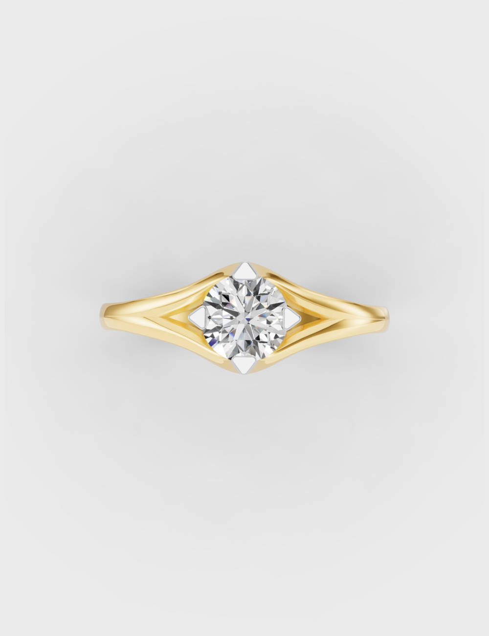 Subtle Shimmer Diamond Ring 53 cent FG-VVS, Yellow Gold, large, image 4