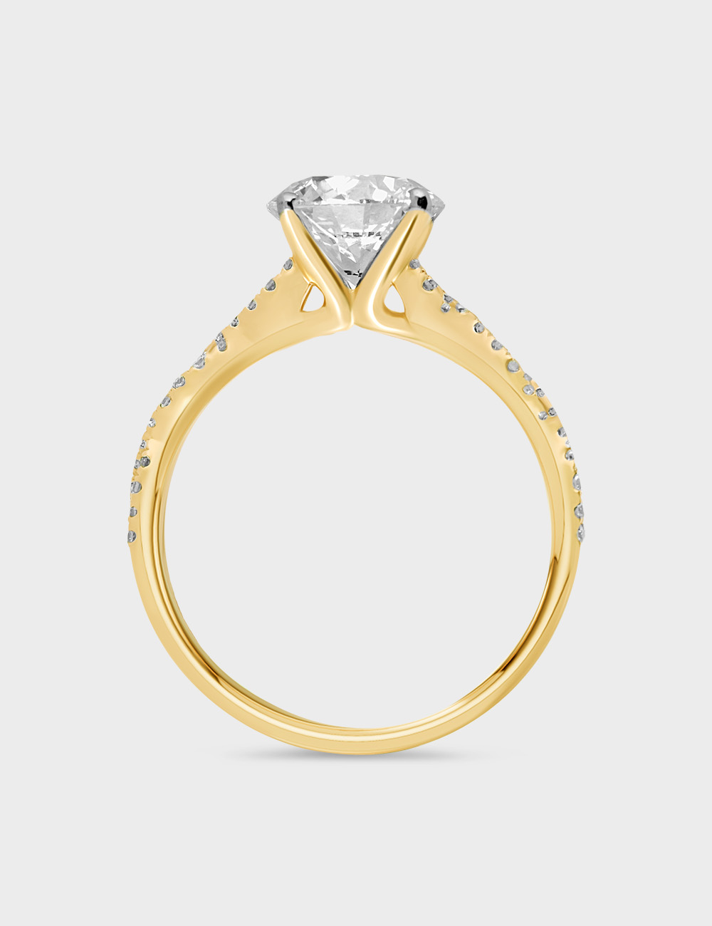 Sculpted Light Diamond Ring 2.04 carat FG-VVS, Yellow Gold, large, image 4