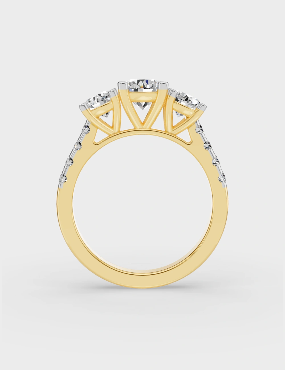 Triple Luxe Diamond Ring 2 Carat FG-VVS, Yellow Gold, large, image 3