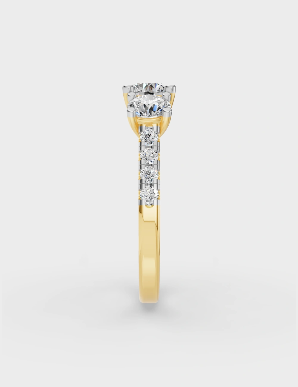 Triple Luxe Diamond Ring 2 Carat FG-VVS, Yellow Gold, large, image 4