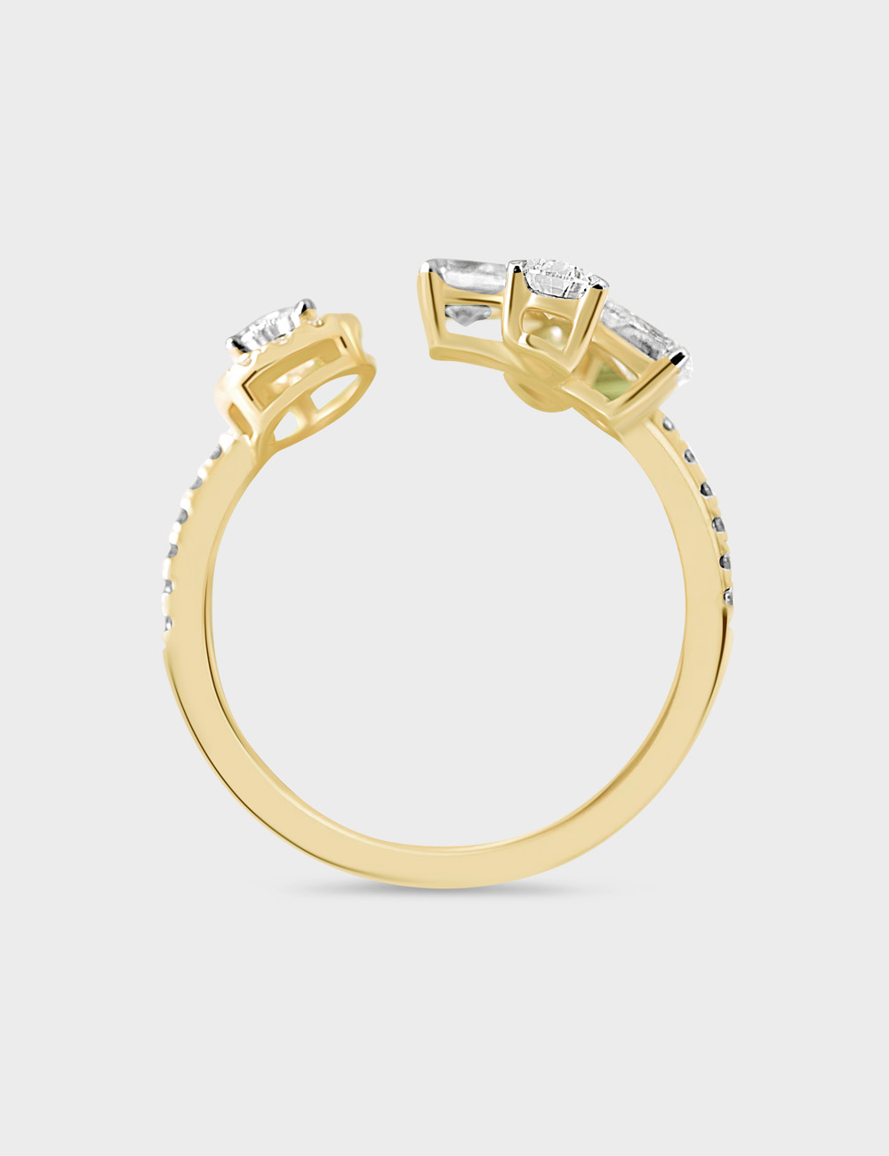 Petal Silhouette Diamond Ring 1.23 carat FG-VVS, Yellow Gold, large, image 4