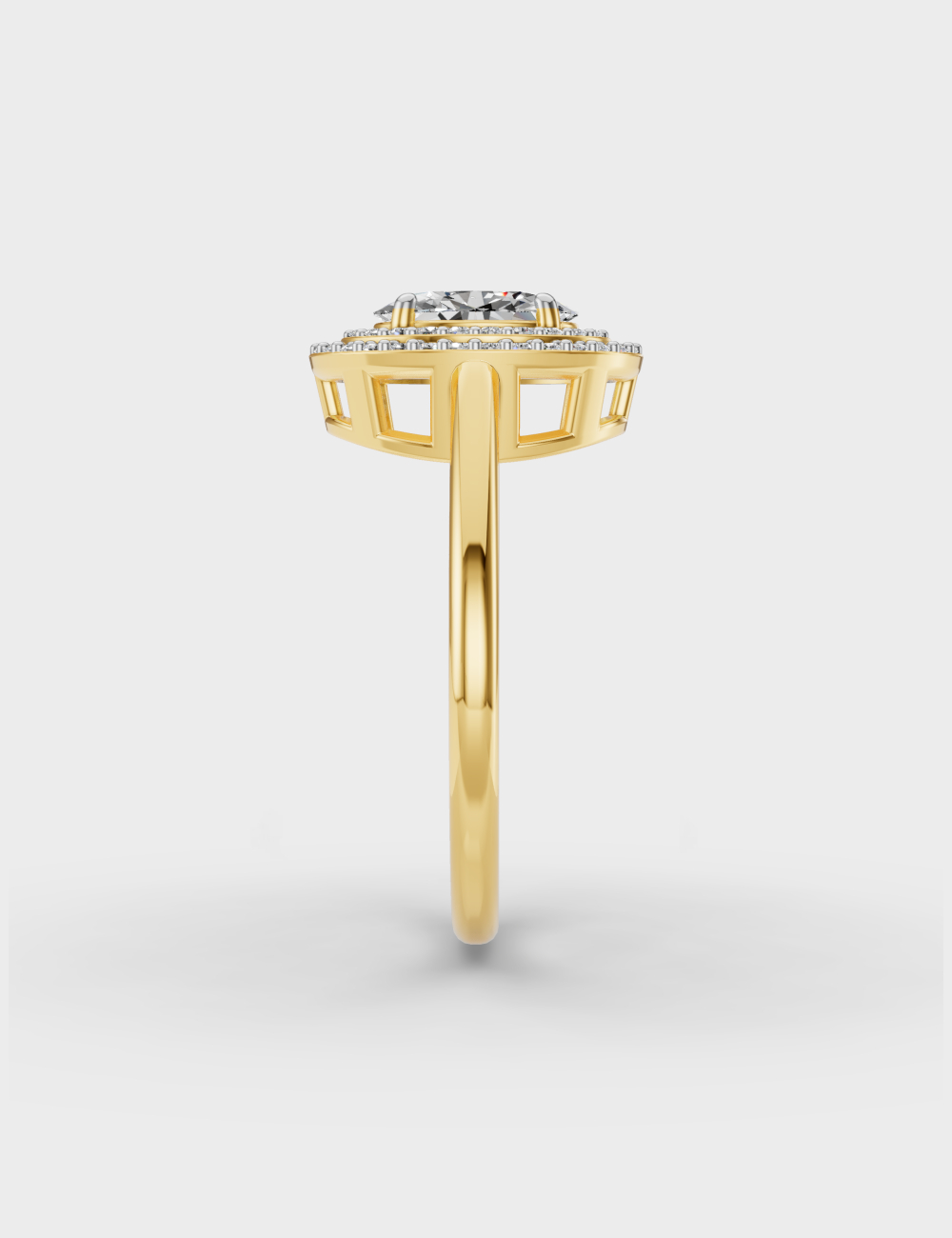 Classic Elegance Diamond Ring 95 cent FG-VVS, Yellow Gold, large, image 2