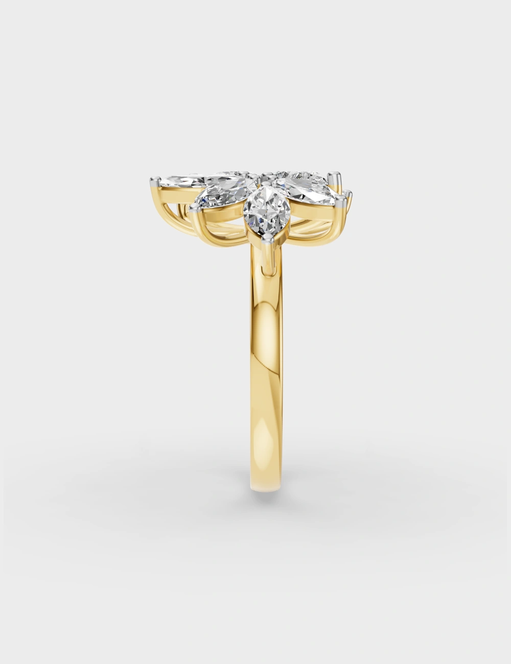 Petals & Sparkle Diamond Ring 1.7 Carat FG-VVS, Yellow Gold, large, image 3