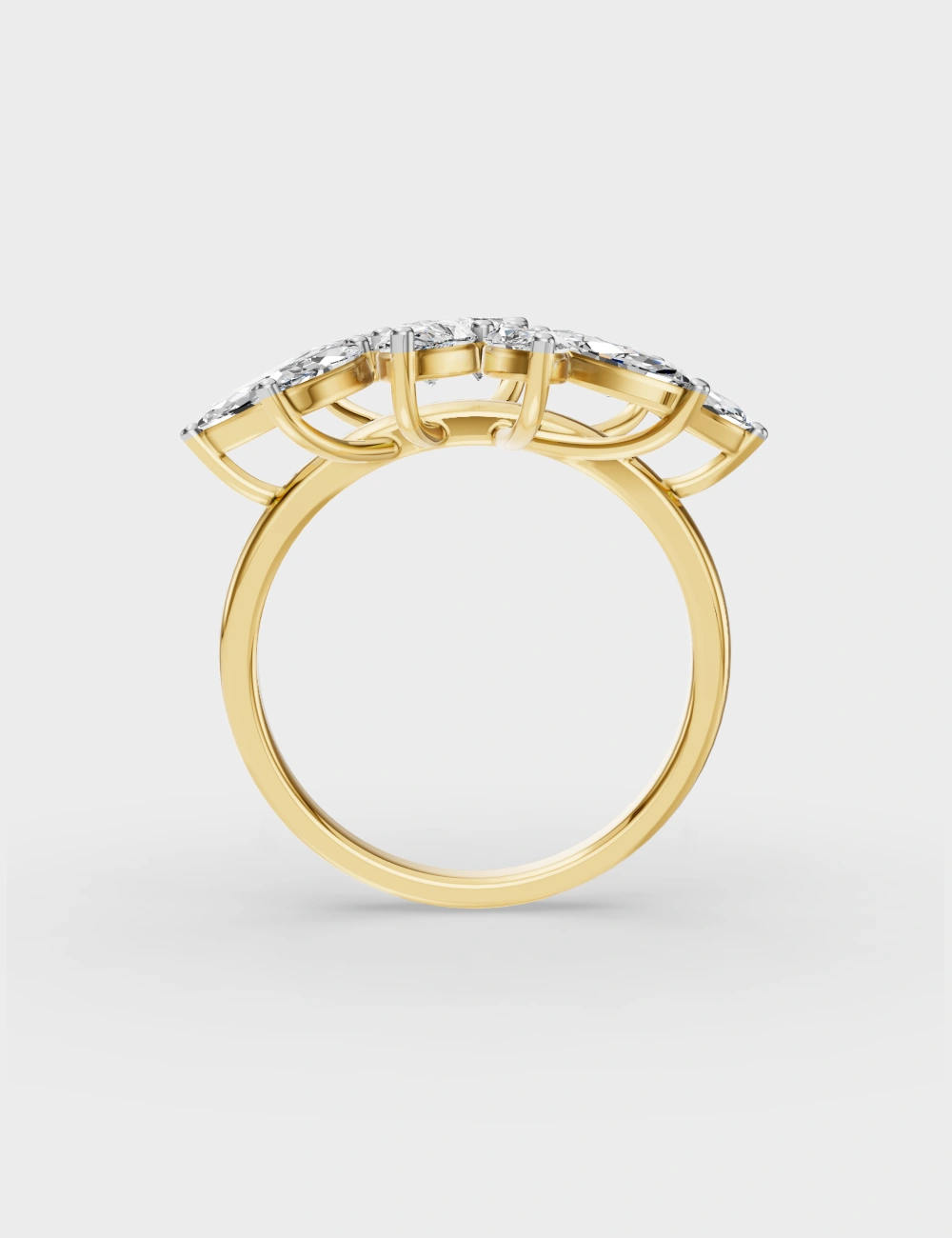 Petals & Sparkle Diamond Ring 1.7 Carat FG-VVS, Yellow Gold, large, image 4