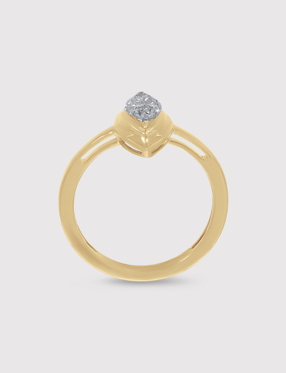 Marquise Signature Diamond Ring 0.5 cent FG-VVS, Yellow Gold, large, image 4