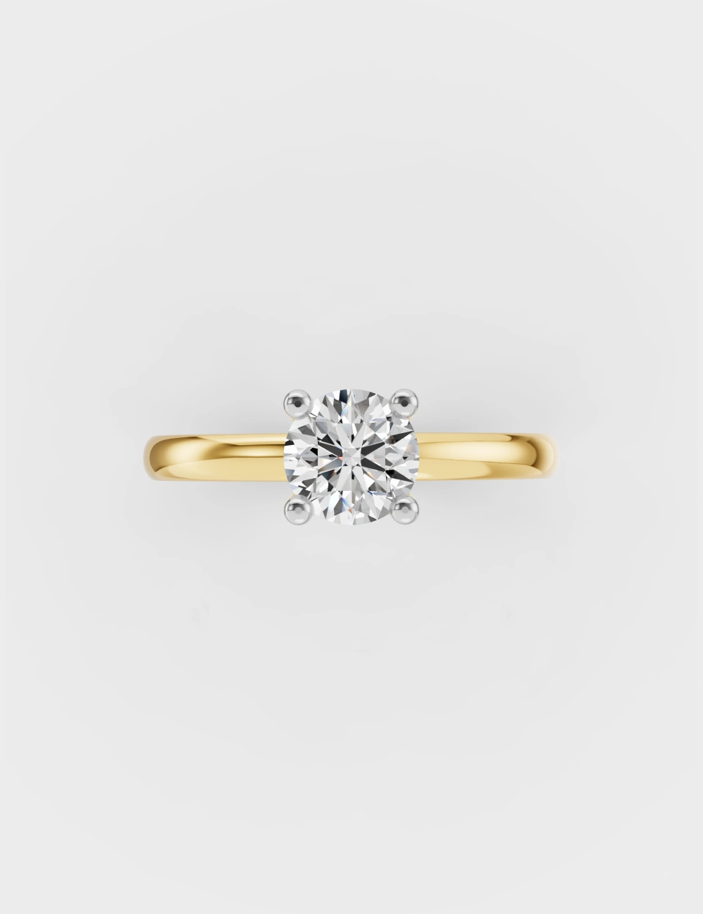 Solo Spark Diamond Ring 60 Cent FG-VVS, Yellow Gold, large, image 2