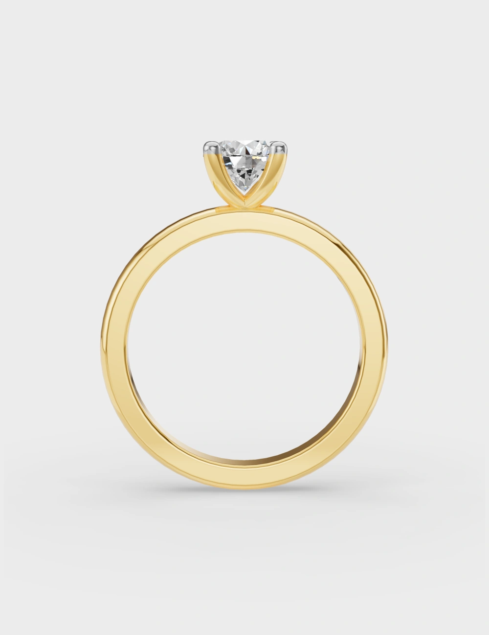 Solo Spark Diamond Ring 60 Cent FG-VVS, Yellow Gold, large, image 3
