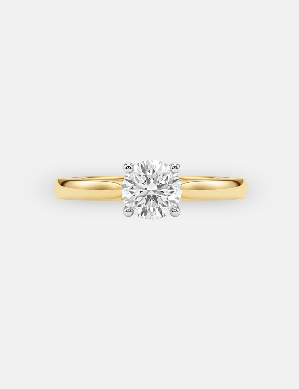 Simply Distinct Lab Grown Solitaire Diamond Ring 54 Cent FG-VVS, Yellow Gold, large, image 2