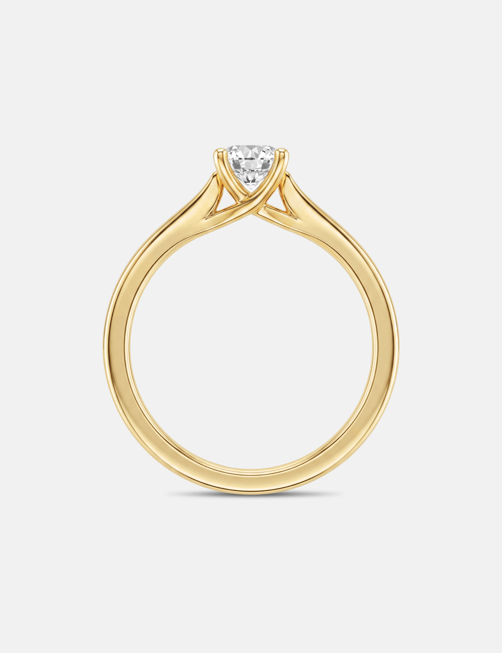Simply Distinct Lab Grown Solitaire Diamond Ring 54 Cent FG-VVS, Yellow Gold, large, image 4