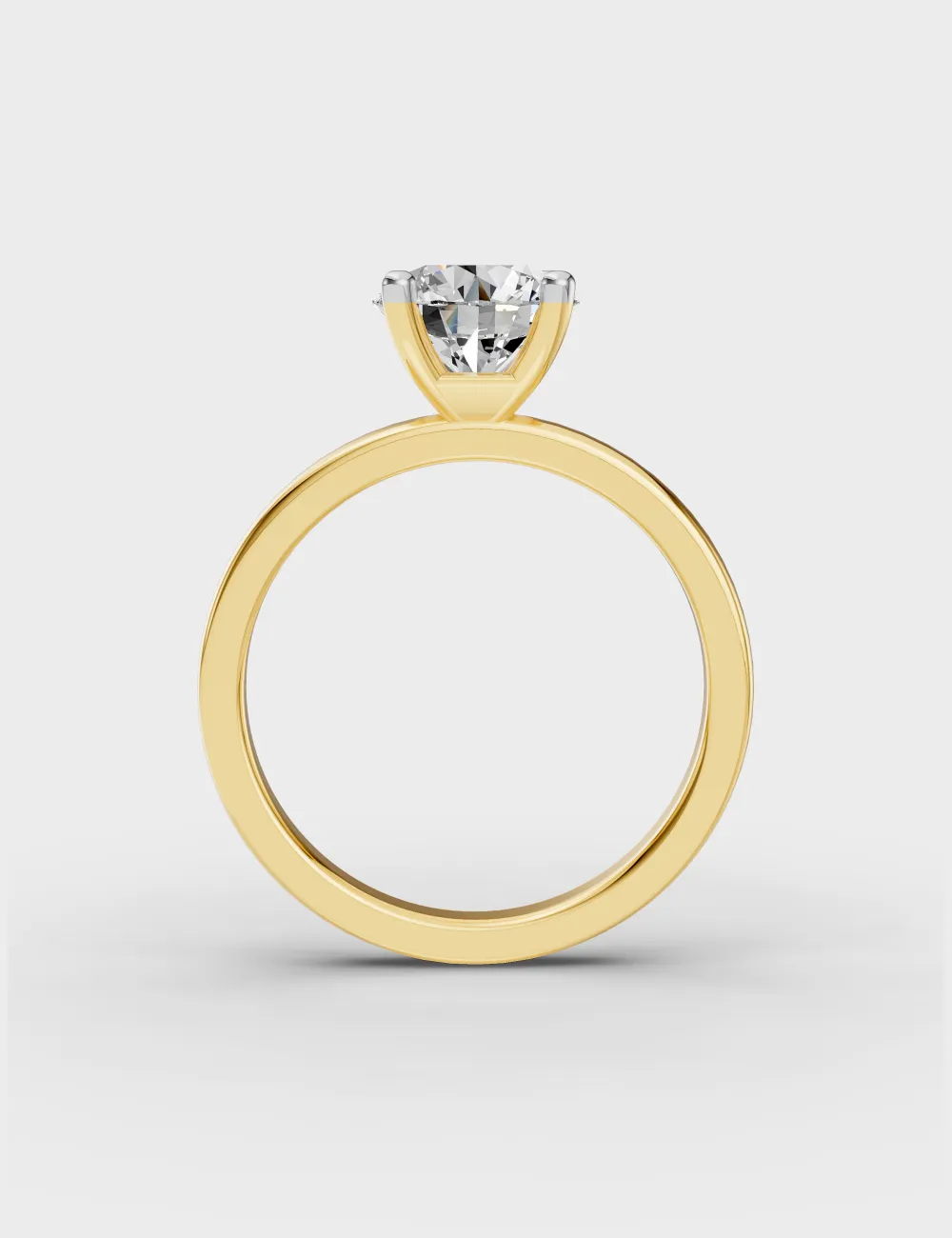 Modern Minimalist Diamond Soliatire Ring 0.52 cent FG-VVS, Yellow Gold, large, image 2