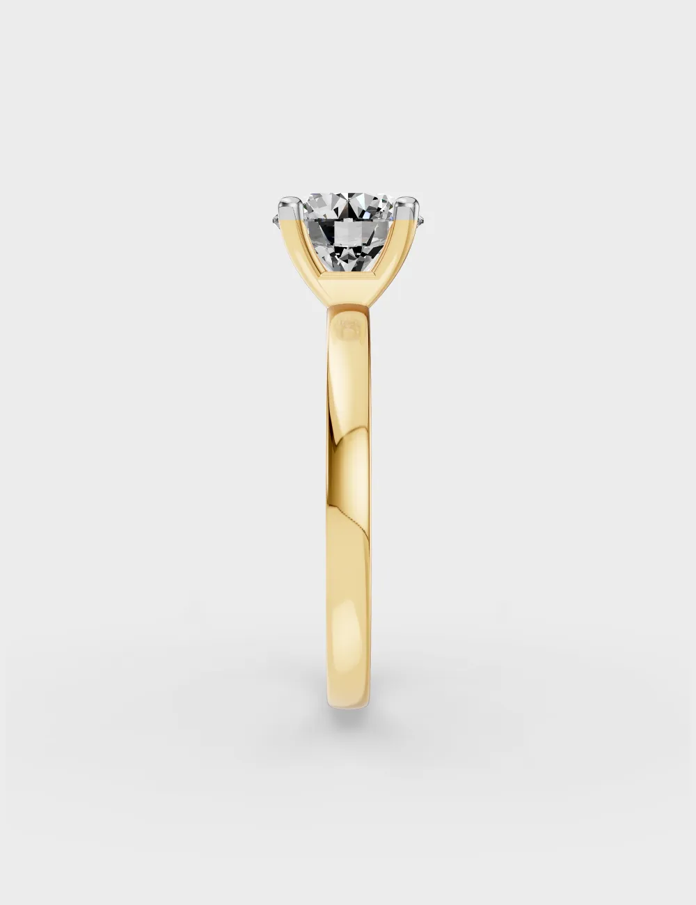 Modern Minimalist Diamond Soliatire Ring 0.52 cent FG-VVS, Yellow Gold, large, image 3