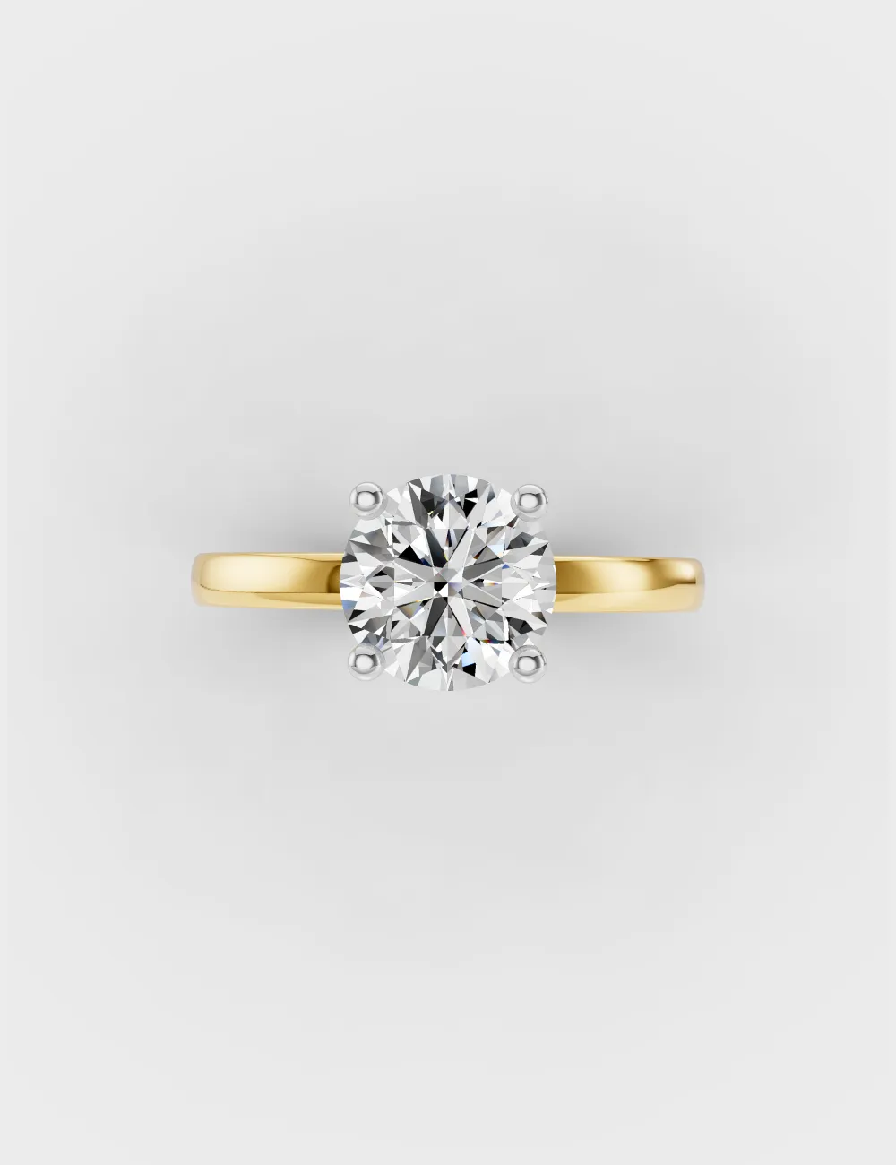 Modern Minimalist Diamond Soliatire Ring 0.52 cent FG-VVS, Yellow Gold, large, image 4