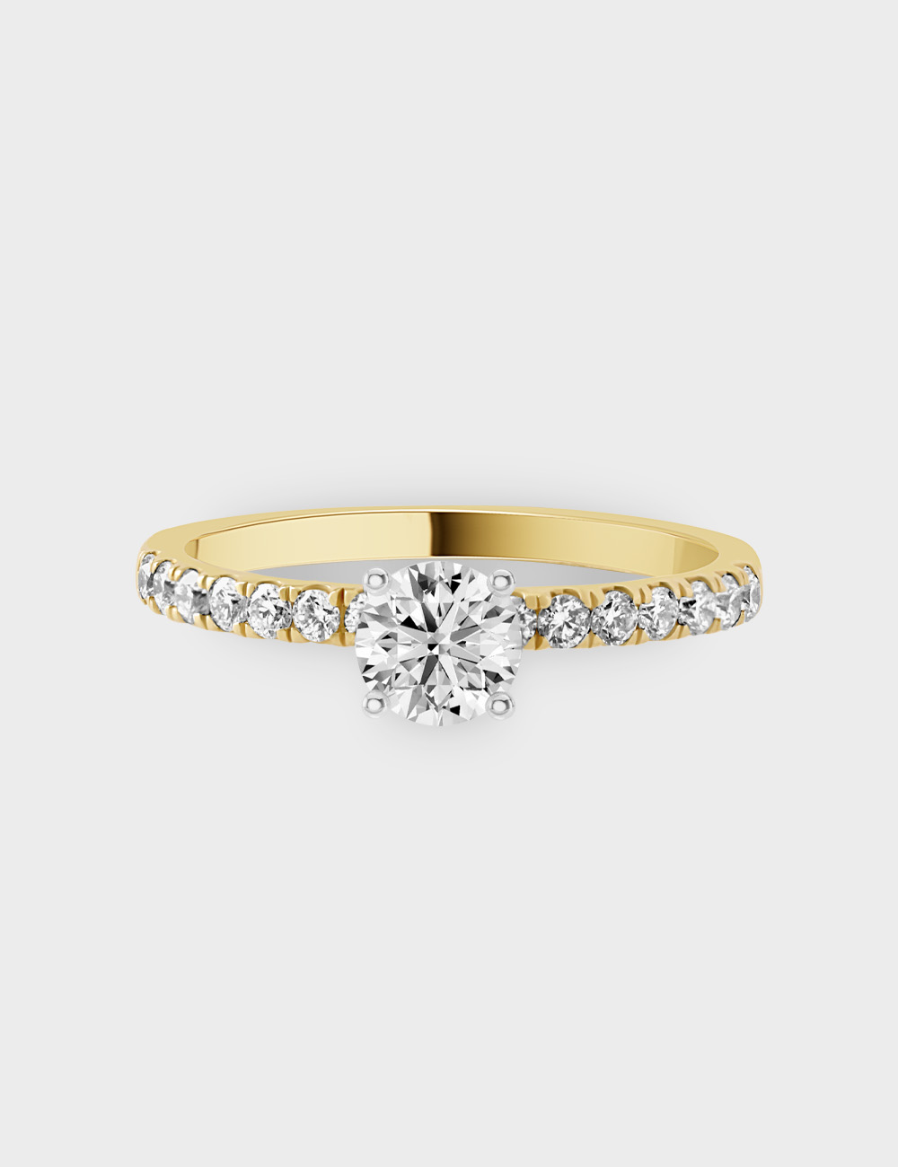 Everlight Promise Lab Grown Diamond Ring 87 Cent FG-VVS, Yellow Gold, large, image 2