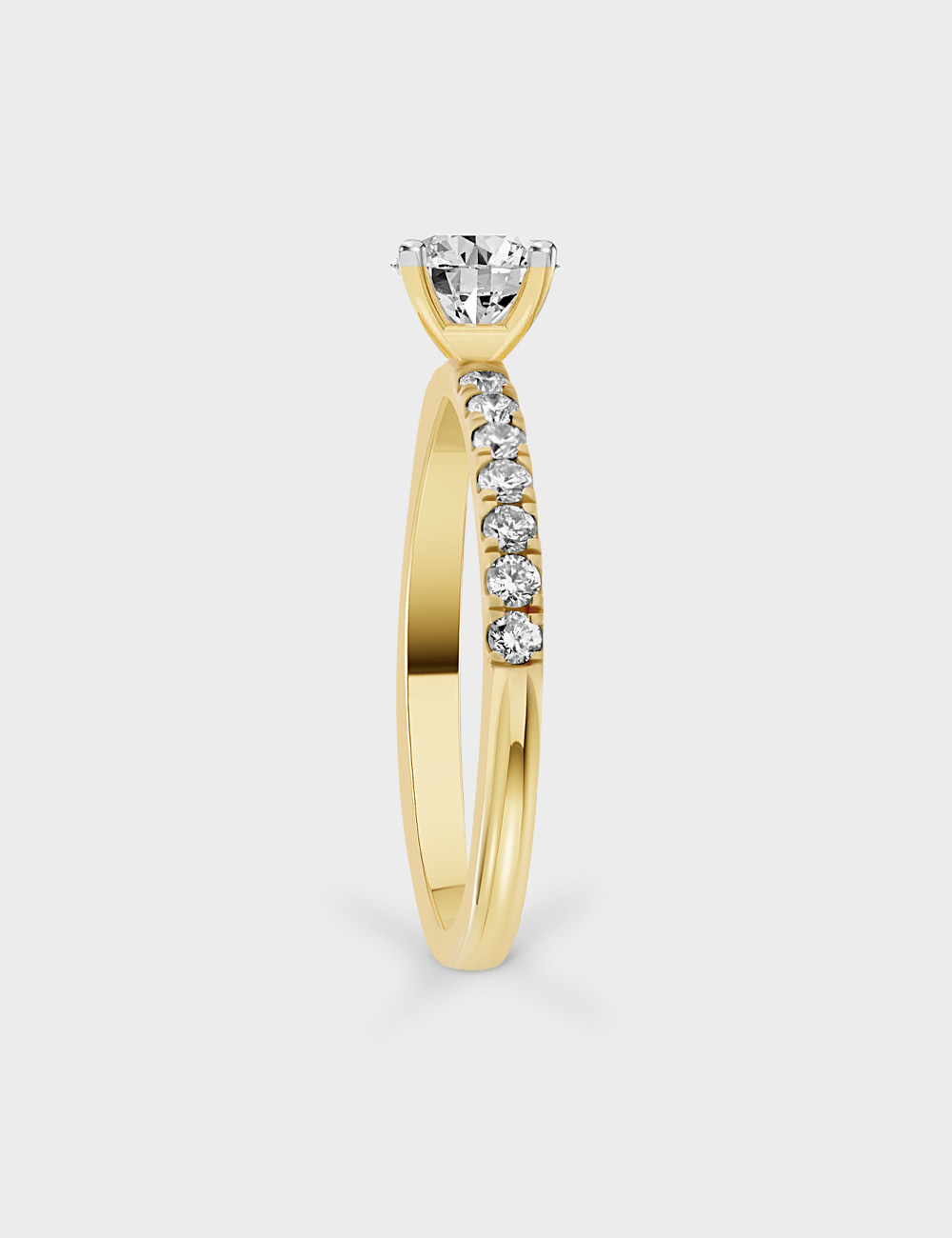 Everlight Promise Lab Grown Diamond Ring 87 Cent FG-VVS, Yellow Gold, large, image 3