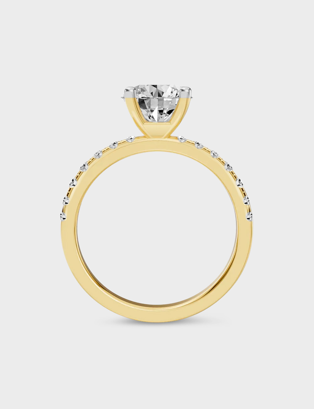 Everlight Promise Lab Grown Diamond Ring 87 Cent FG-VVS, Yellow Gold, large, image 4