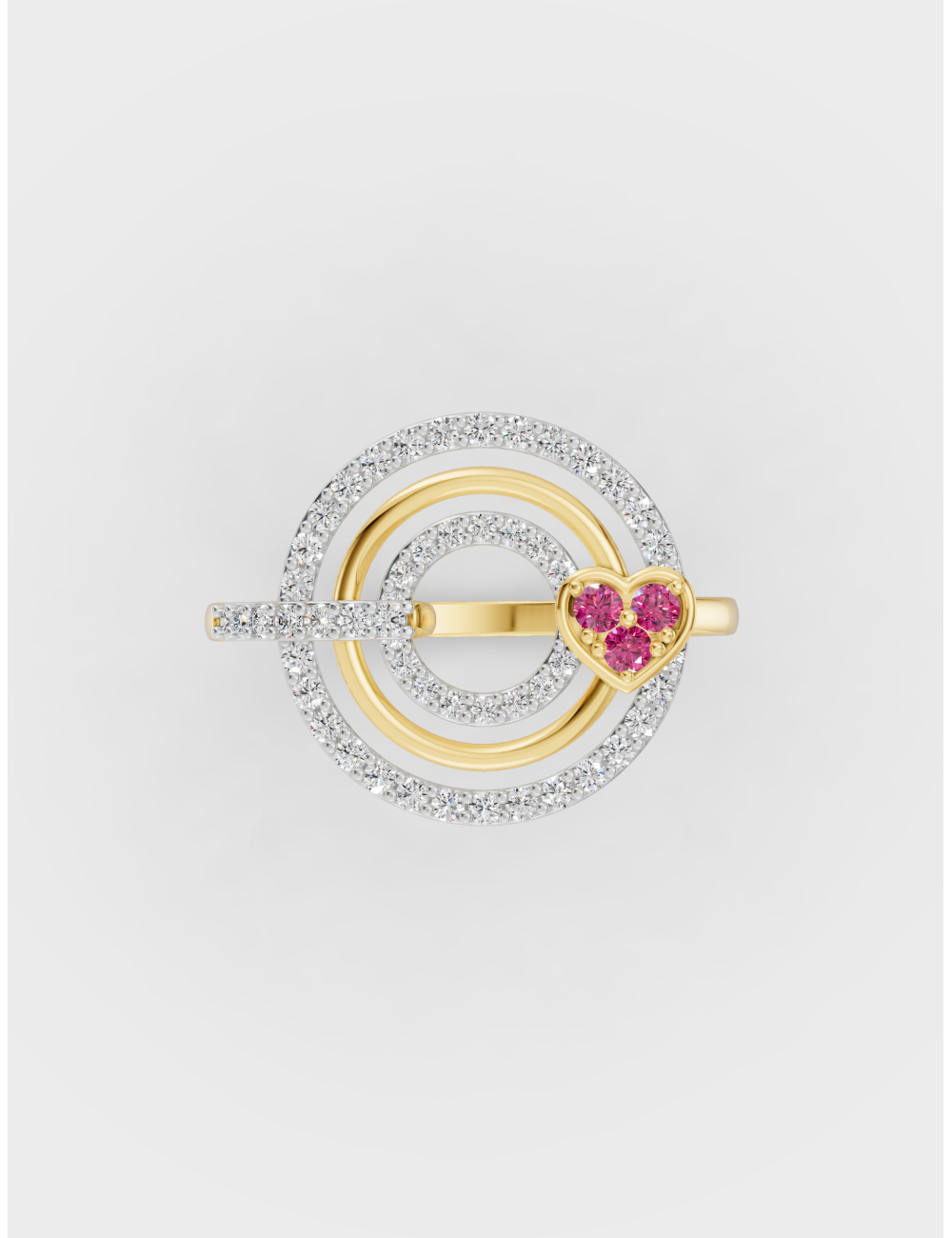 Circled Romance Diamond Ring 36 cent FG-VVS, Yellow Gold, large, image 2