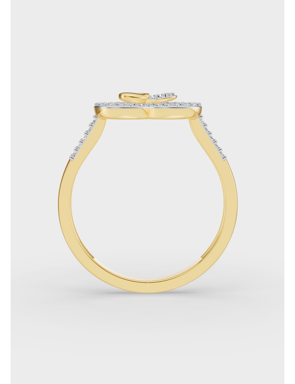 Sparkled Heartstrings Diamond Ring 31 cent FG-VVS, Yellow Gold, large, image 3