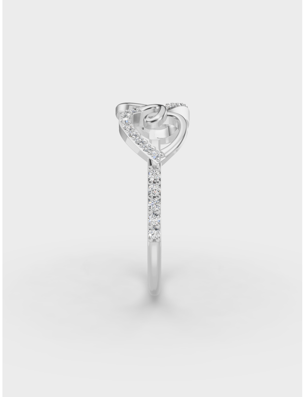 Twisted Hearts Diamond Ring 16 cent FG-VVS, White Gold, large, image 3