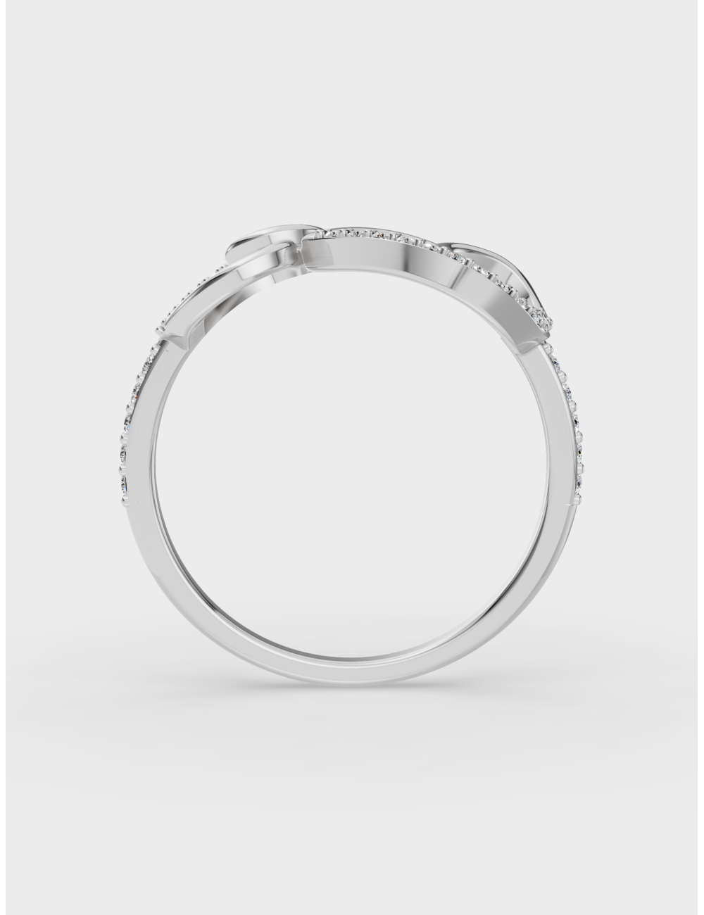 Twisted Hearts Diamond Ring 16 cent FG-VVS, White Gold, large, image 4