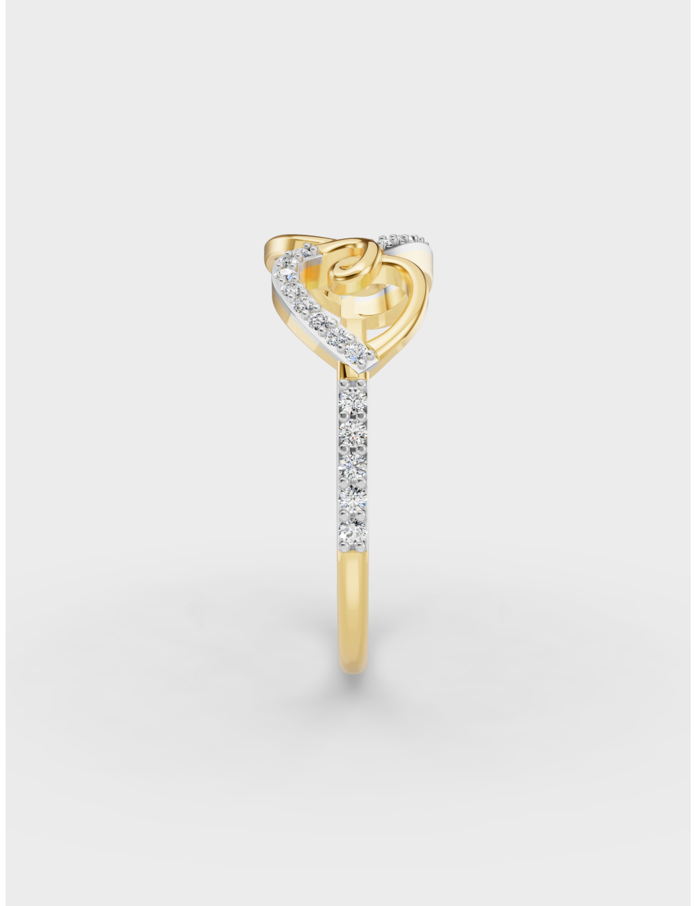 Twisted Hearts Diamond Ring 16 cent FG-VVS, Yellow Gold, large, image 3