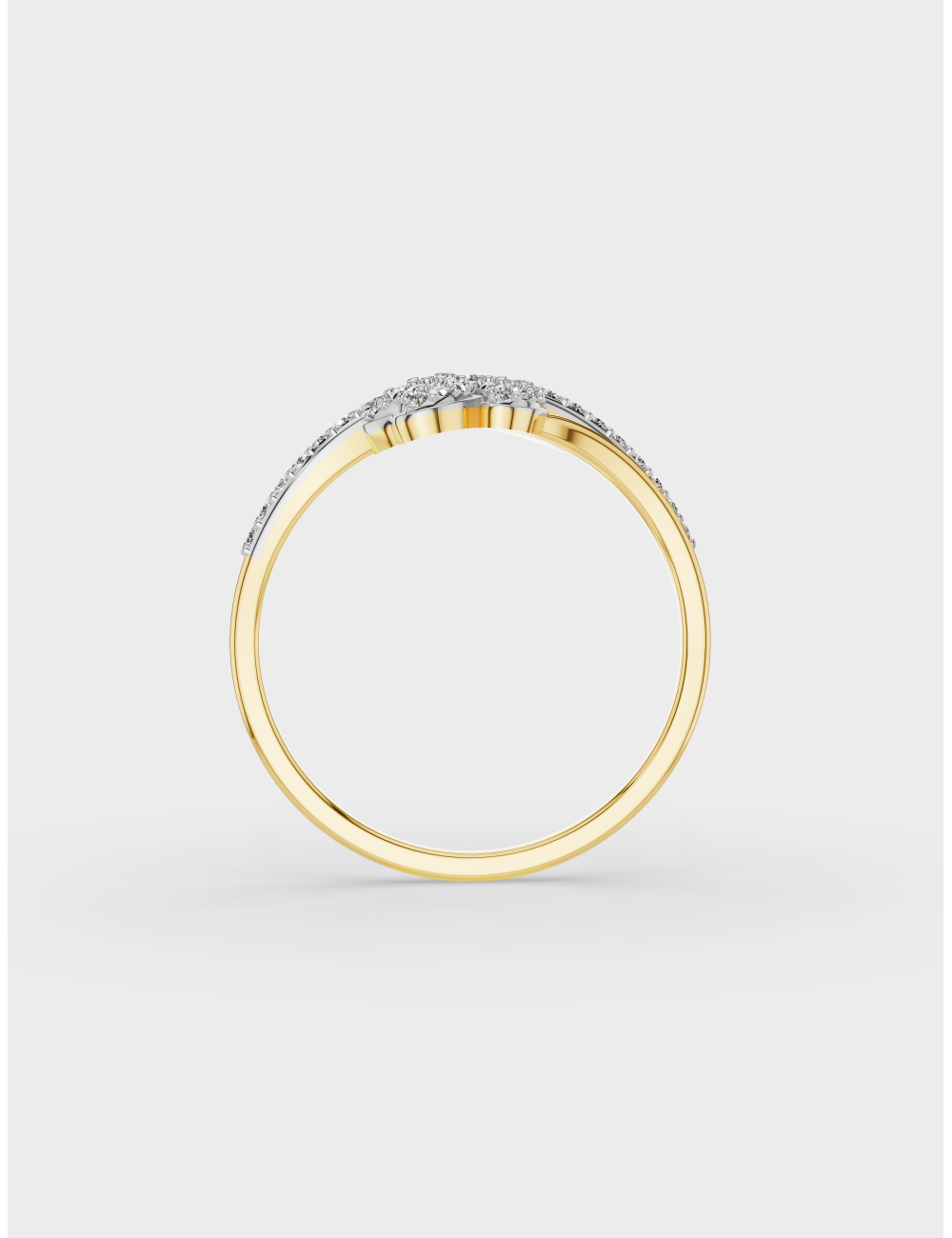 Heart Clusters Diamond Ring 32 cent FG-VVS, Yellow Gold, large, image 4