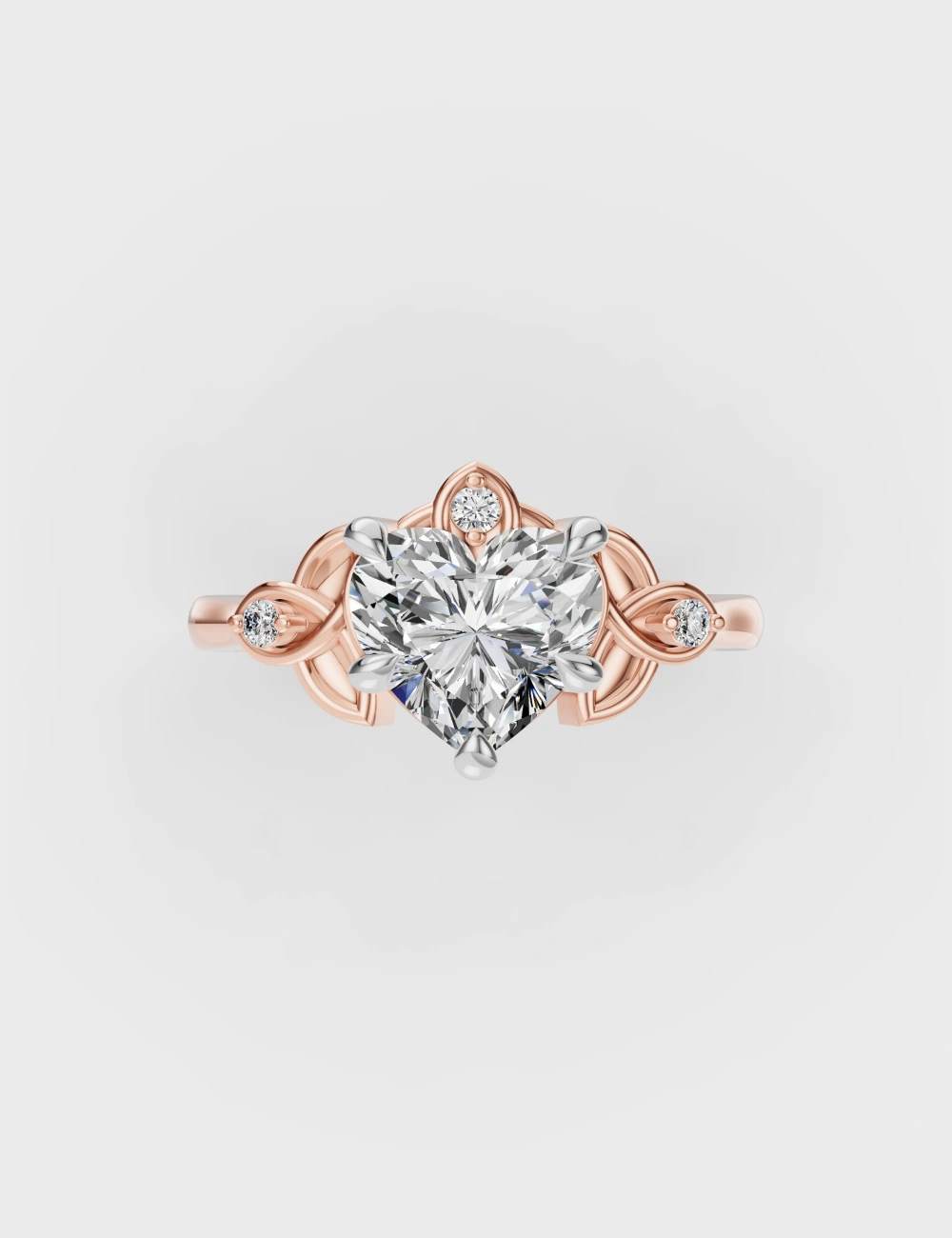 Lovebeam Diamond Ring 1.52 Carat FG-VVS, Rose Gold, large, image 2