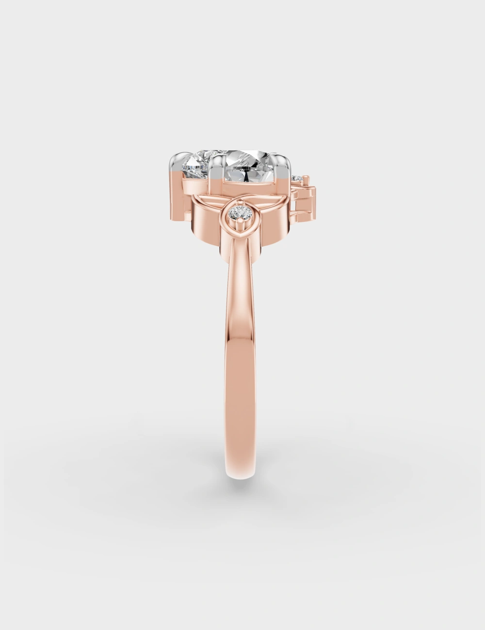 Lovebeam Diamond Ring 1.52 Carat FG-VVS, Rose Gold, large, image 3
