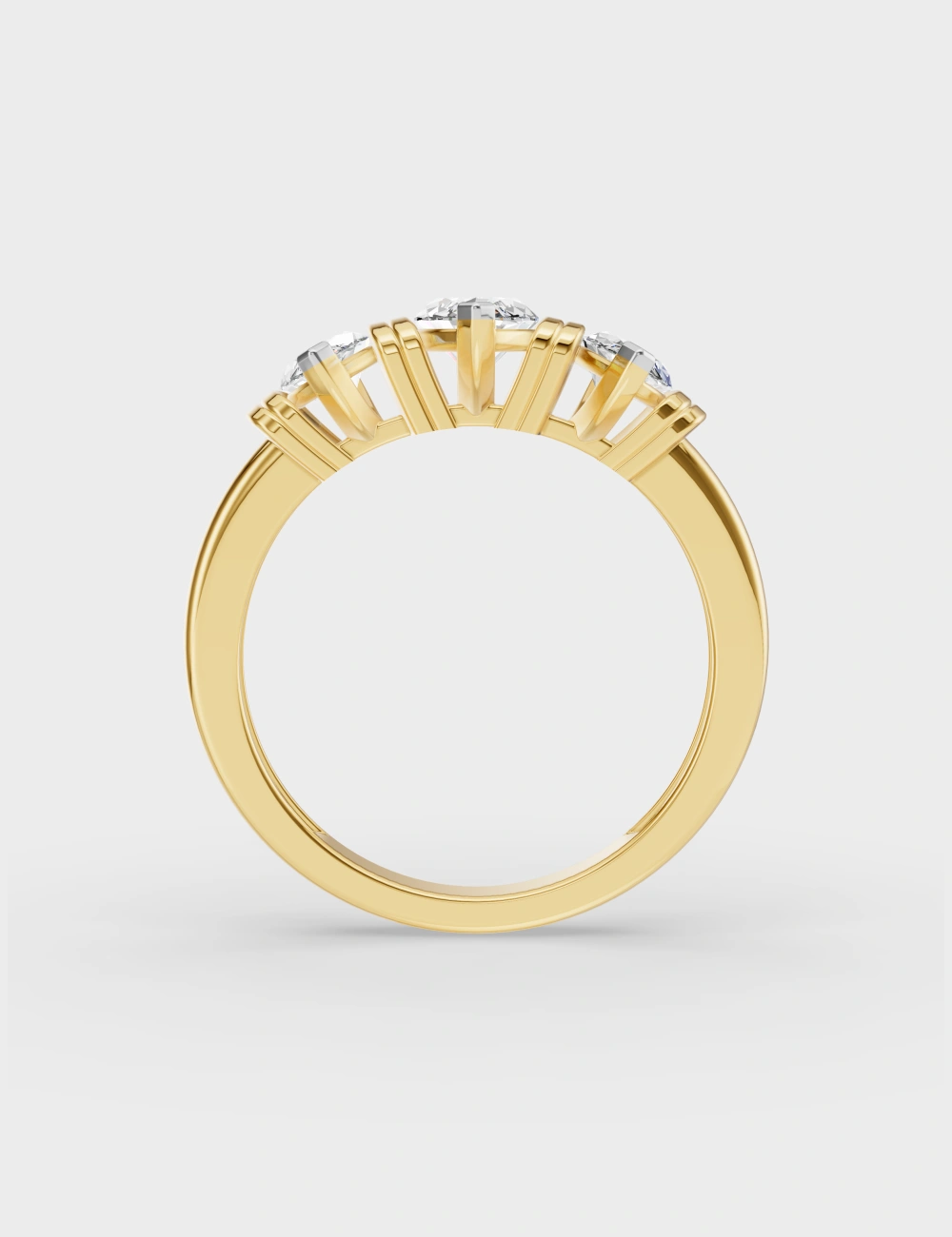 Linear Marquise Diamond Ring 1.36 carat FG-VVS, Yellow Gold, large, image 4