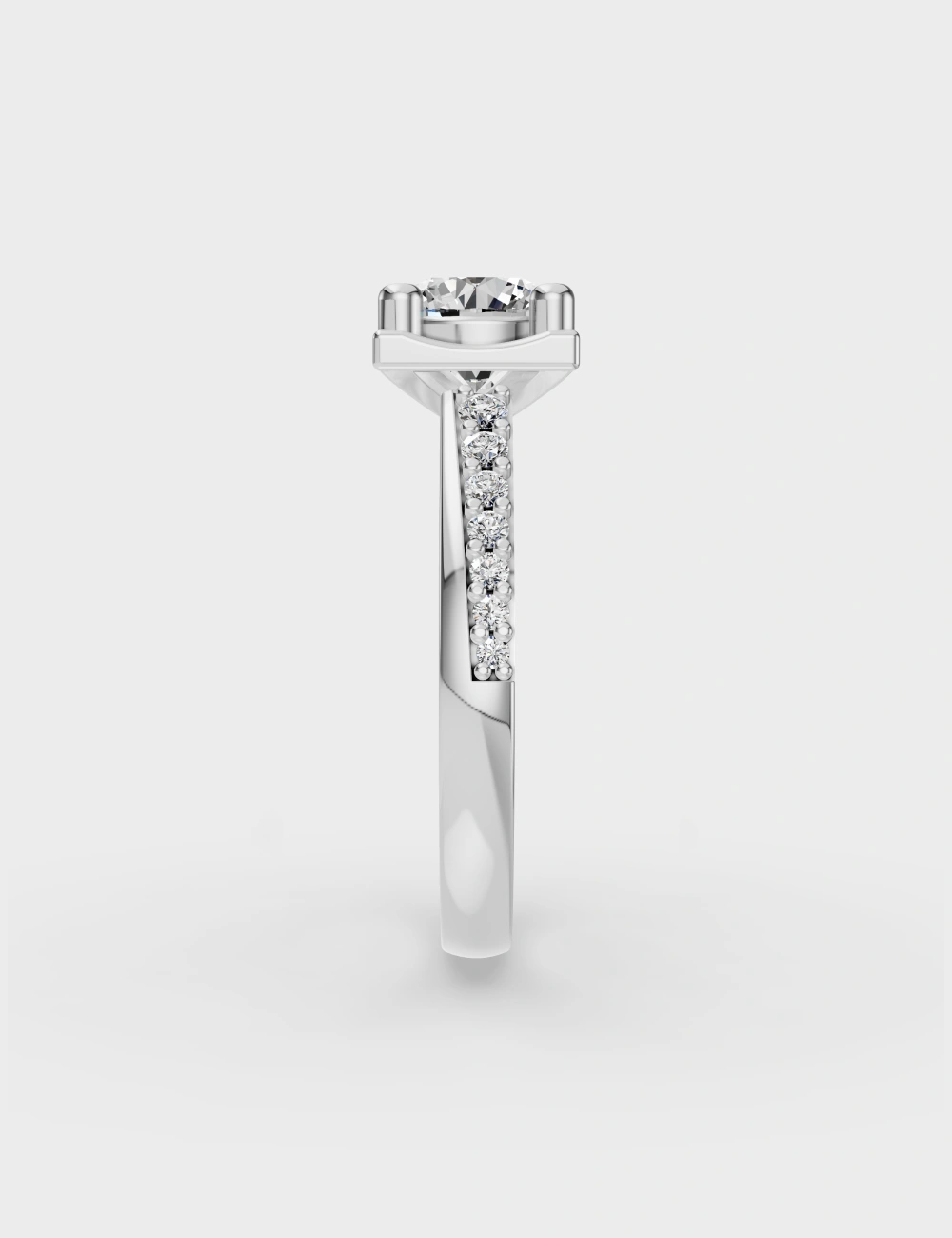 Heart of Forever Diamond Ring 42 cent FG-VVS, White Gold, large, image 3