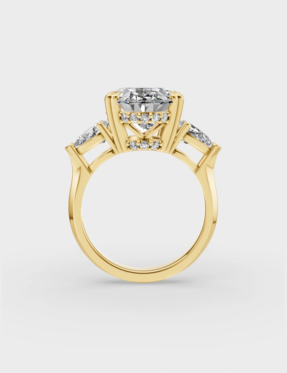 Chic Oval & Pear Diamond Ring 6.6 carat FG-VVS, Yellow Gold, large, image 4