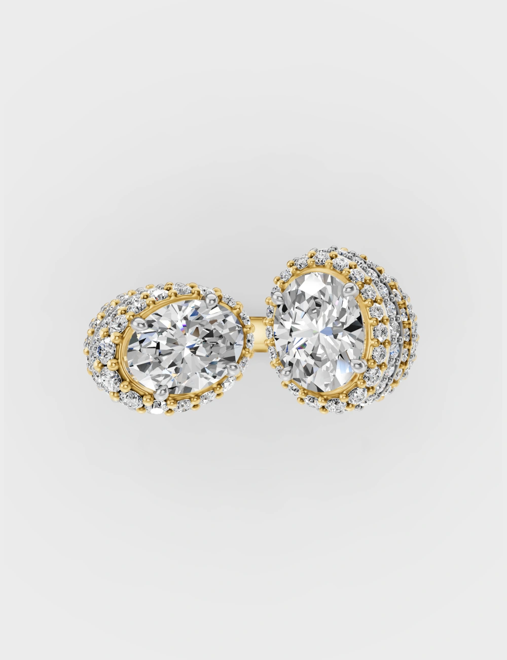 Oppos&eacute; Statement Lab Grown Diamond Ring 4.65 Carat FG-VVS, Yellow Gold, large, image 2