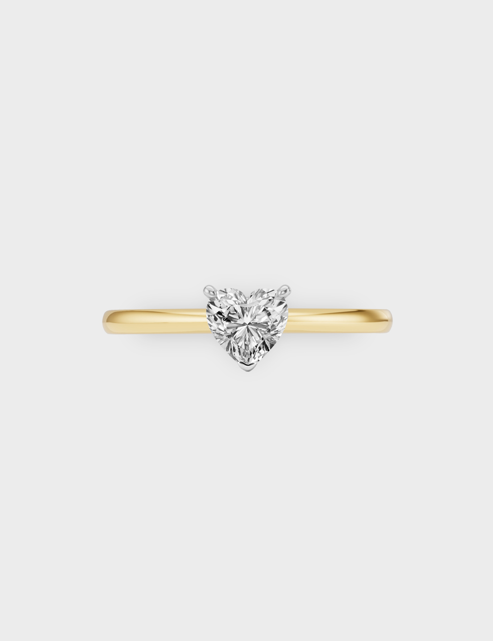 Everfelt Heart Solitaire Ring 0.47 cent FG-VVS, Yellow Gold, large, image 2