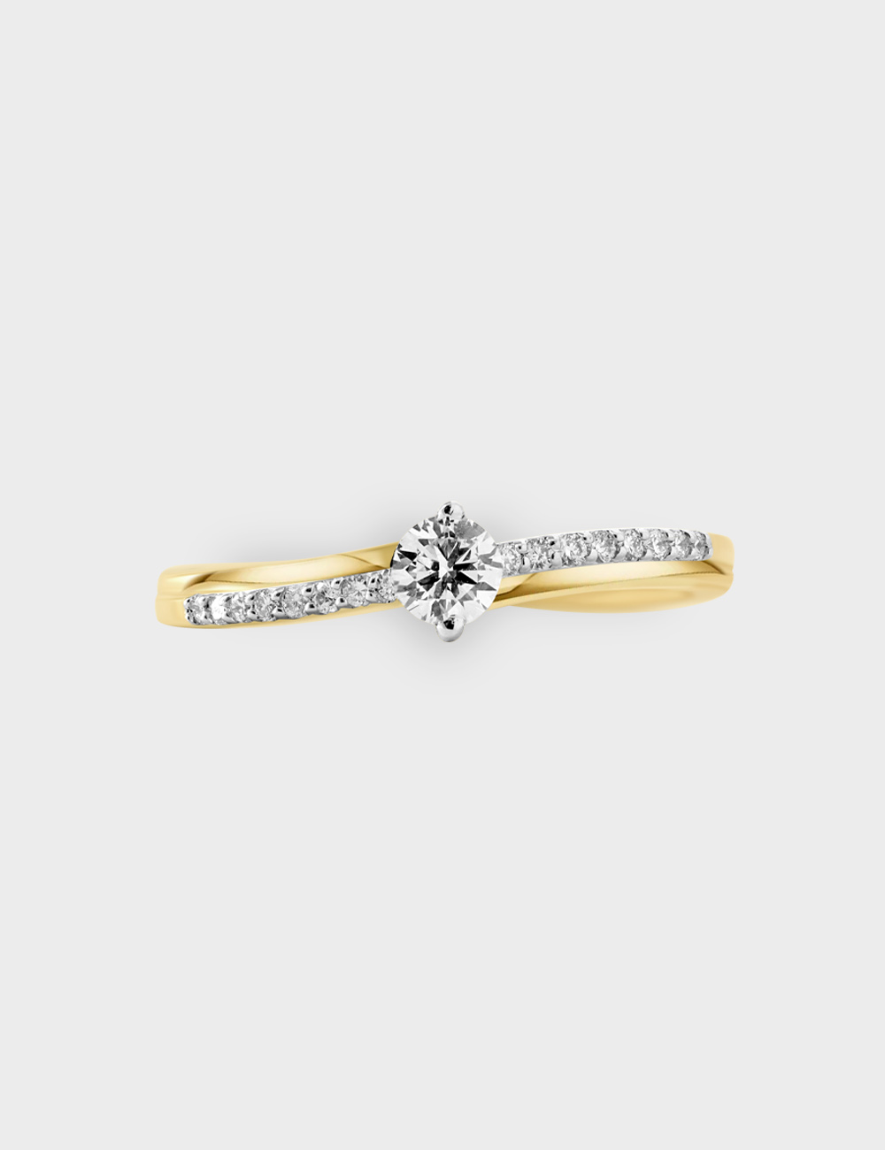 Classic Icon Diamond Ring 0.26 cent FG-VVS, Yellow Gold, large, image 2