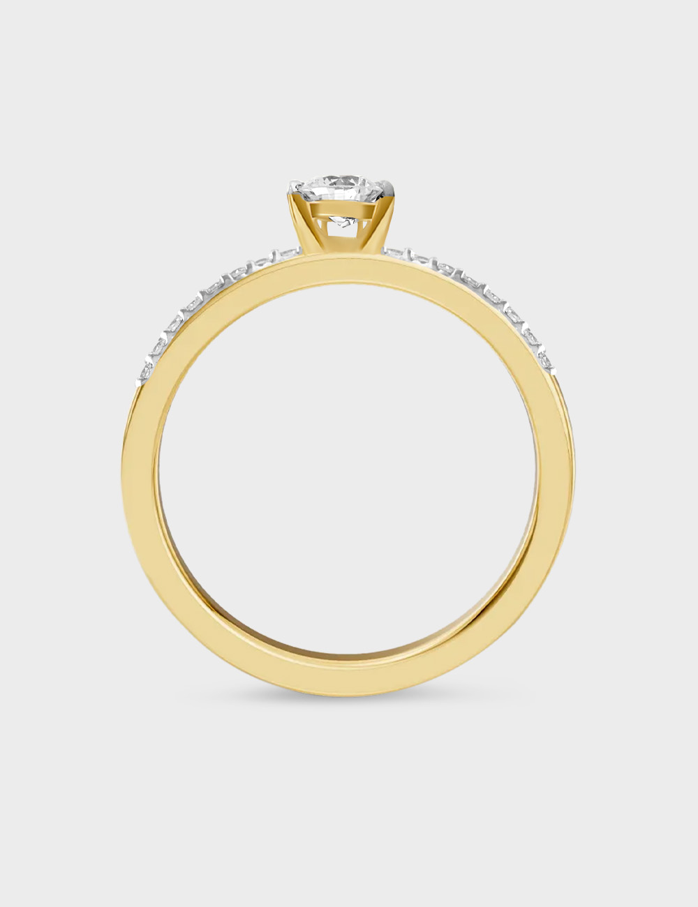 Classic Icon Diamond Ring 0.26 cent FG-VVS, Yellow Gold, large, image 4