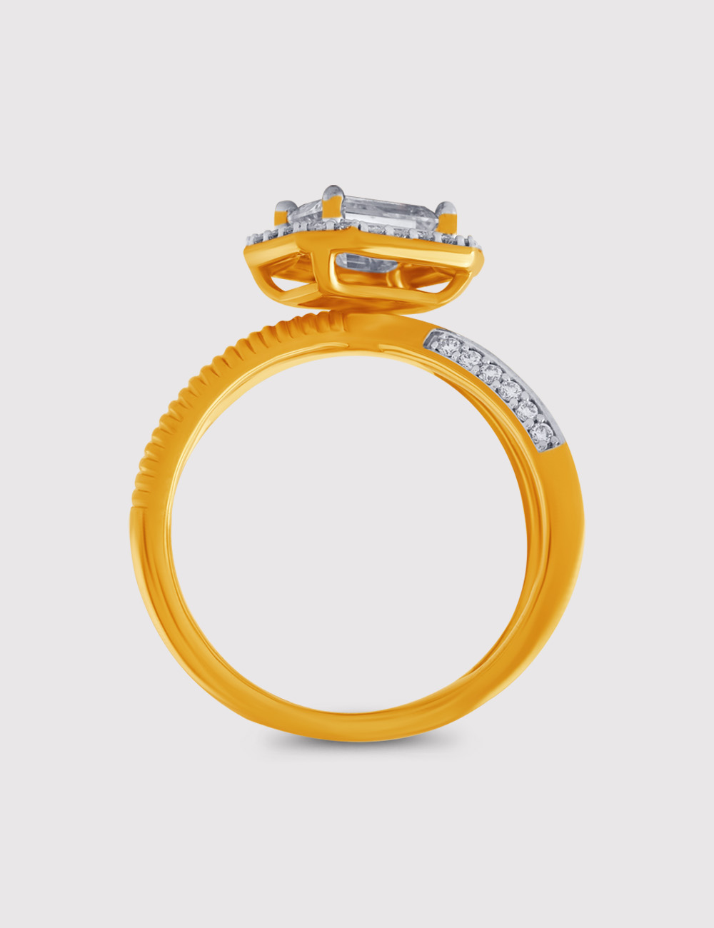 &Eacute;ternit&eacute; Halo Diamond Ring 1.33 carat FG-VVS, Yellow Gold, large, image 3