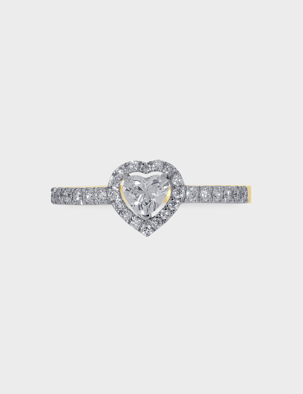 Seraphine Heart Lab Grown Diamond Ring 41 Cent FG-VVS, Yellow Gold, large, image 2