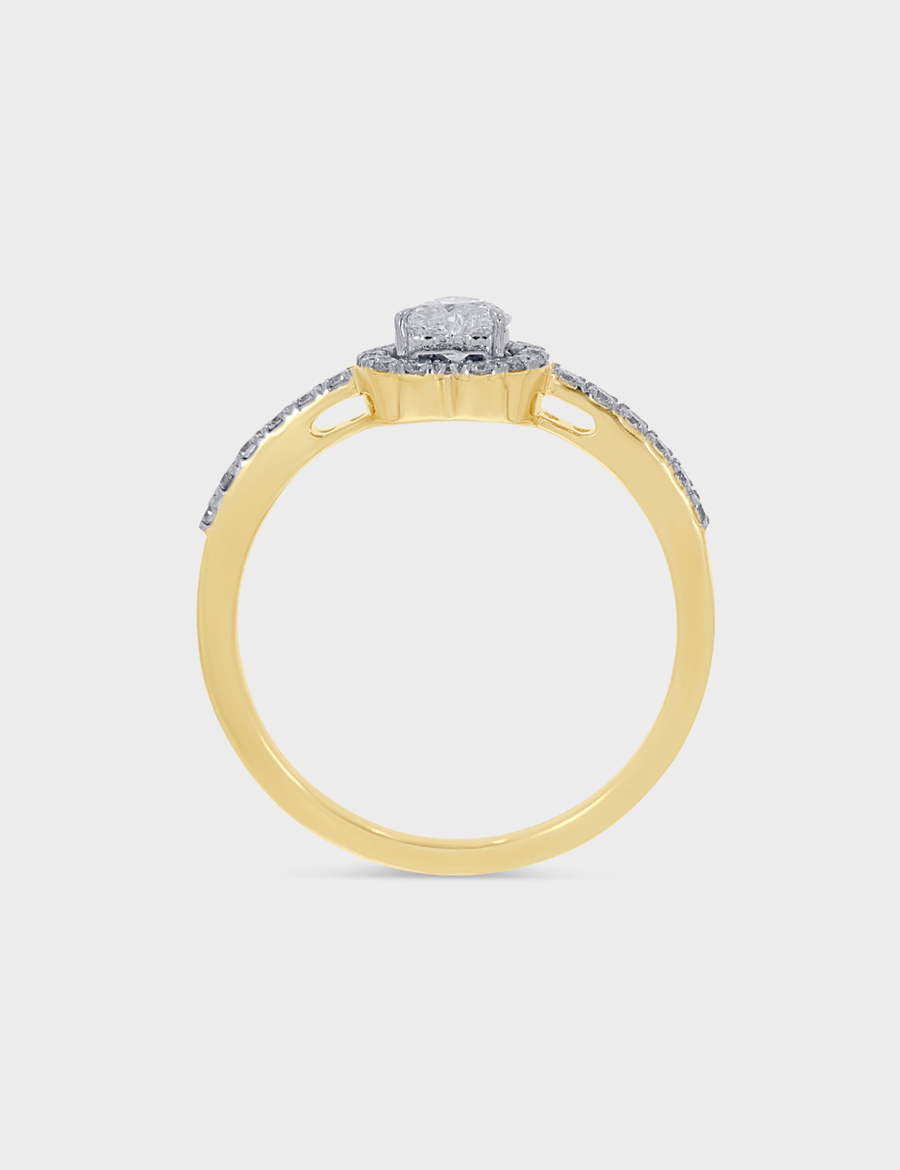 Seraphine Heart Lab Grown Diamond Ring 41 Cent FG-VVS, Yellow Gold, large, image 3