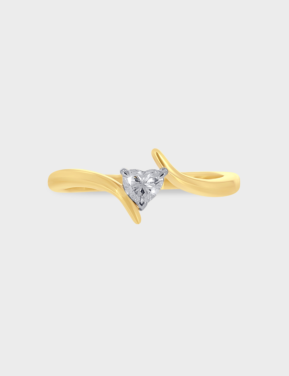 Elowen Heart Diamond Ring 0.2 cent FG-VVS, Yellow Gold, large, image 2