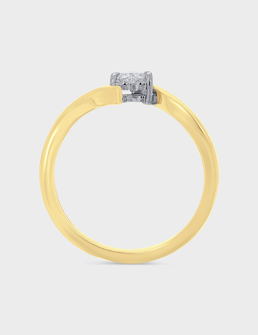 Elowen Heart Diamond Ring 0.2 cent FG-VVS, Yellow Gold, large, image 4
