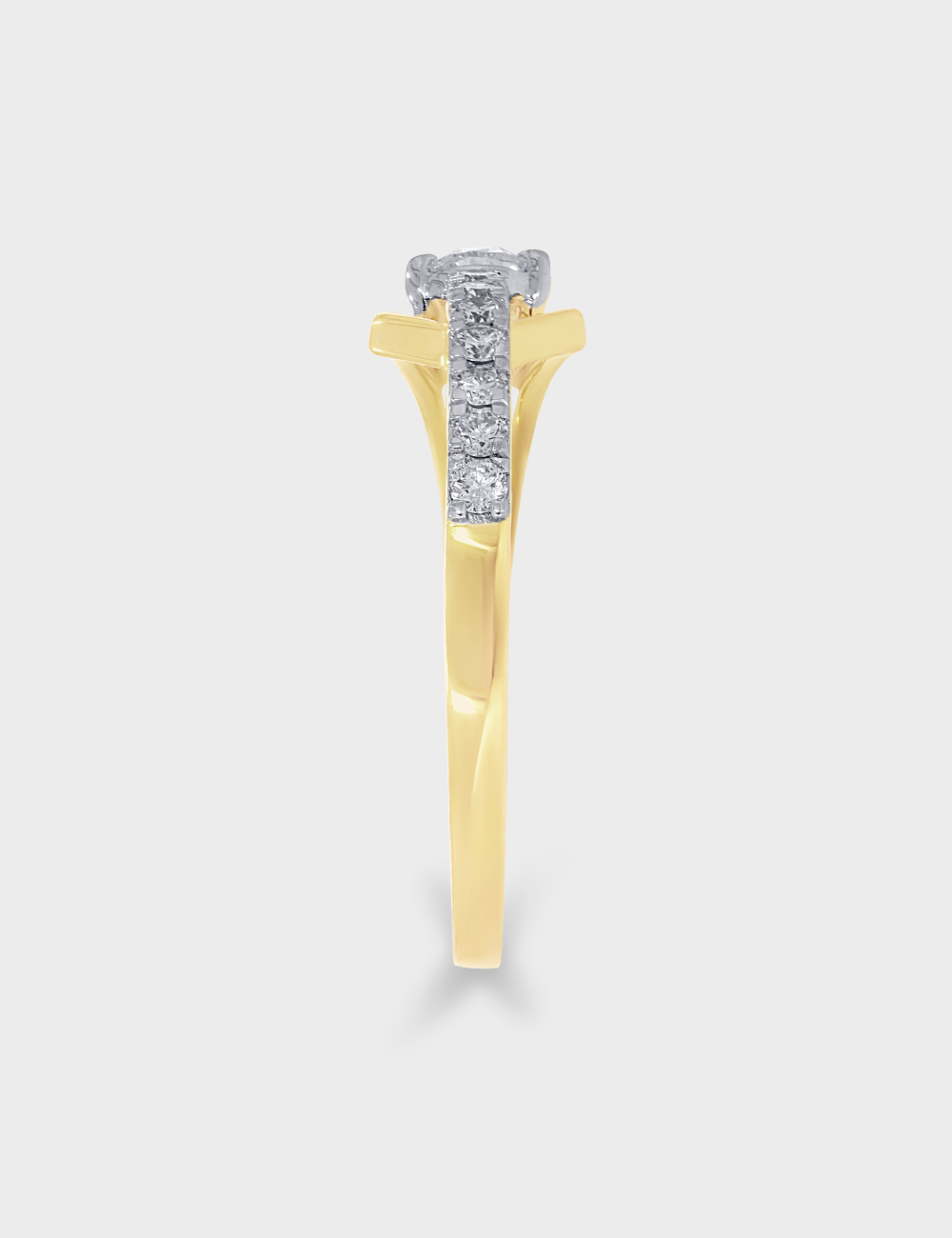 Reina Lab Grown Diamond Ring 53 Cent FG-VVS, Yellow Gold, large, image 4