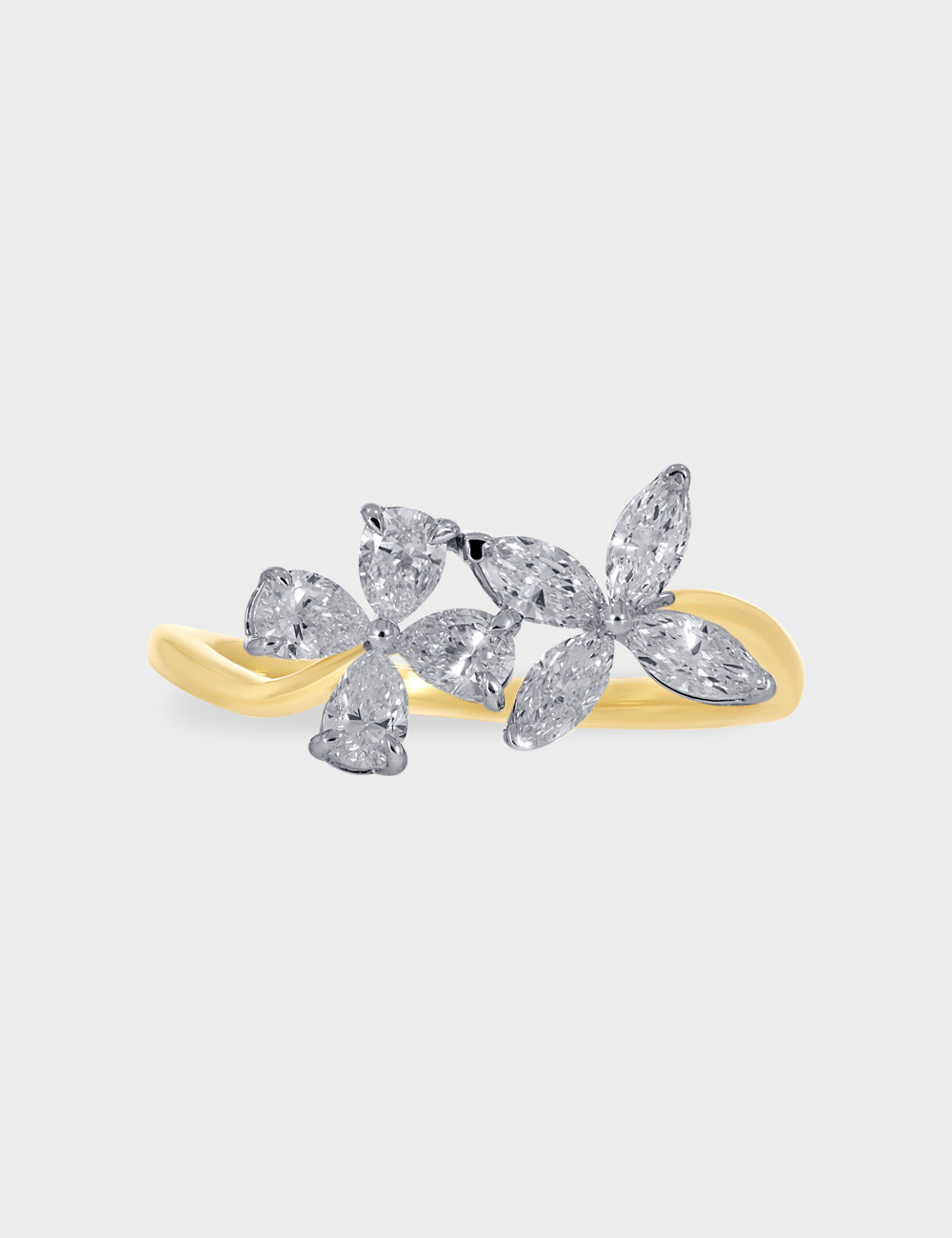 Fleurine Diamond Ring 0.68 cent FG-VVS, Yellow Gold, large, image 2